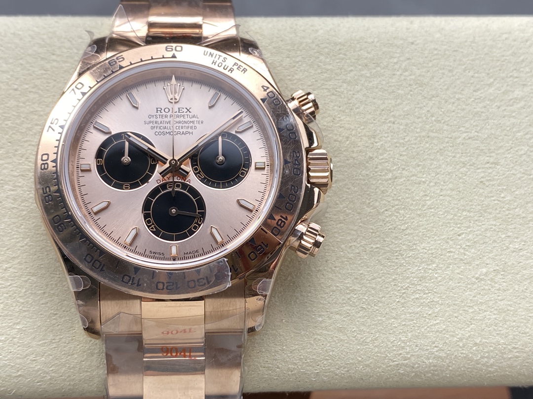 Rolex Daytona 126505 Everose Gold Sundust Panda Dial 40MM Mens Replica Watch